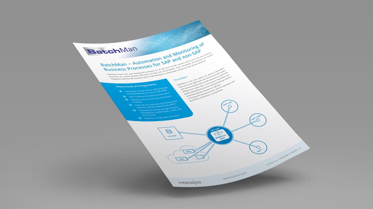 Product Data Sheet BatchMan Job Automation - overview product information