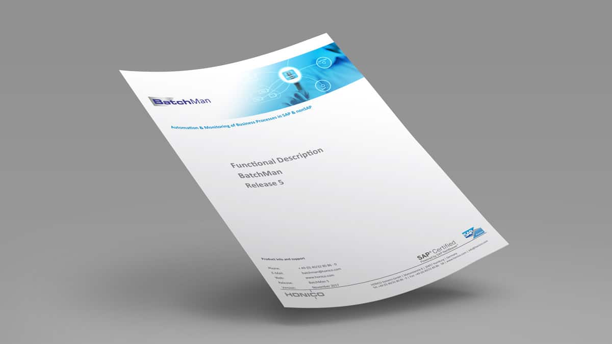 HONICO BatchMan functional description - more detailed product information on job automation