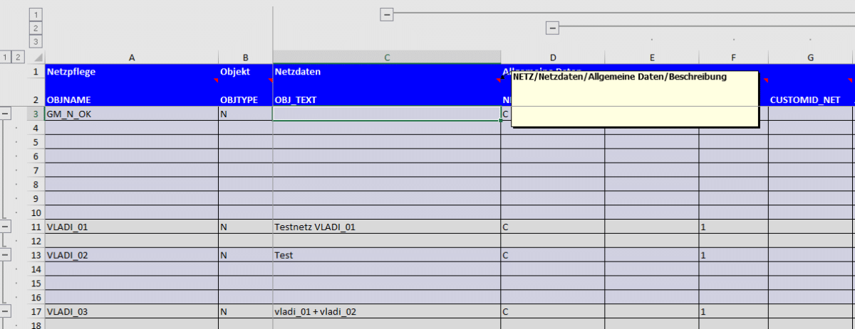 Screenshot QuickInfo der Feldnamen zeigt den Menupfad im BatchMan